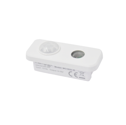 Sensor de movimento PIR de 12 Vdc com atenuação de 0-10 V para a luz do painel, função de prioridade de luz diurna